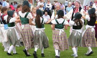 girls dancing in Danish costumes